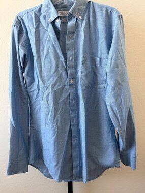 Arrow Brigade Mens Blue Long Sleeve Button Down Shirt Size 16 34/35